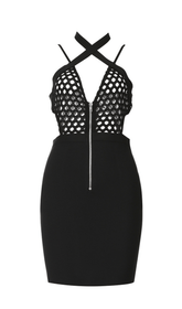 Durchsichtiges Kleid mit Netzstoff.